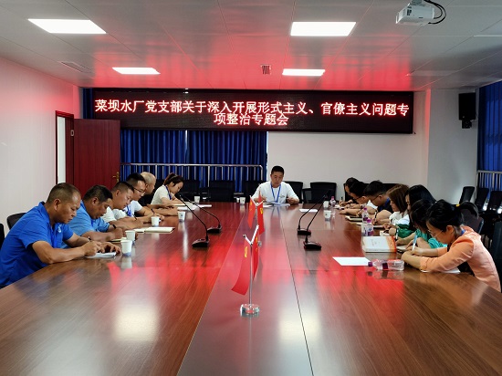 菜壩水廠黨支部召開關(guān)于深入開展形式主義、官僚主義問題專項整治專題會